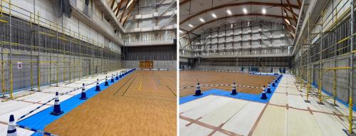 ドーム空調足場